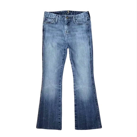 7 For All Mankind Jeans "A" Pocket Bootcut Low-Rise Medium Wash sz 28 - Picture 3 of 14